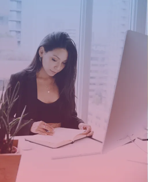 Girl taking notes